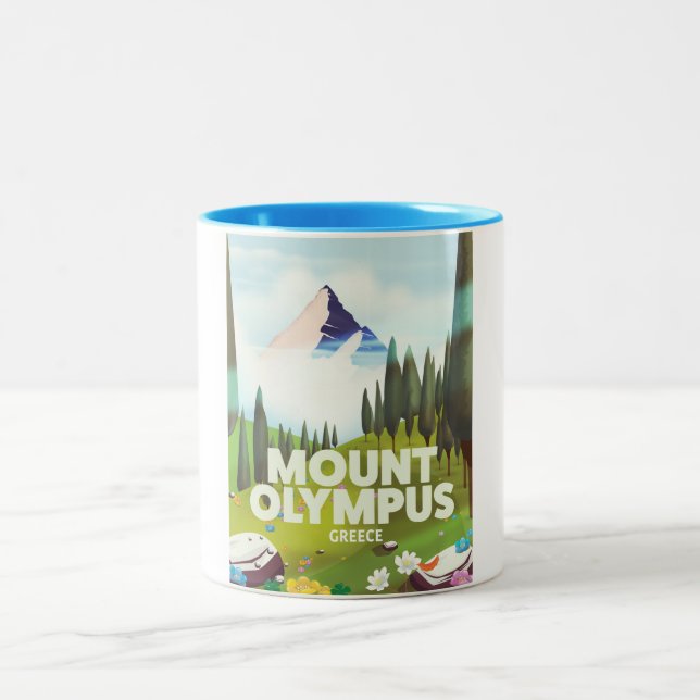Mount Olympus Greece Two-Tone Coffee Mug (Center)