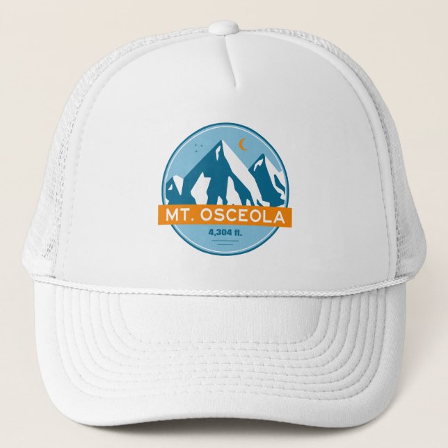 Mount Osceola New Hampshire Stars Moon Trucker Hat (Front)