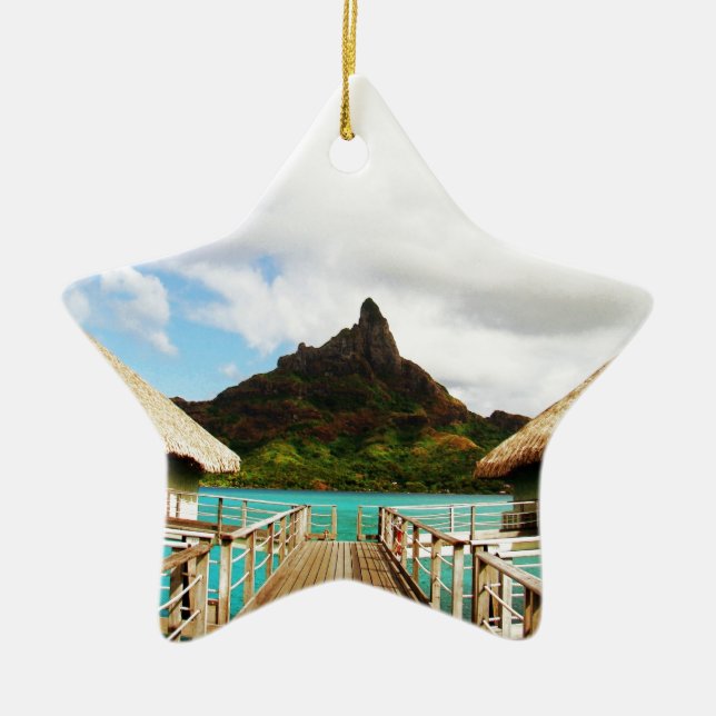 Mount Otemanu Ceramic Tree Decoration (Front)