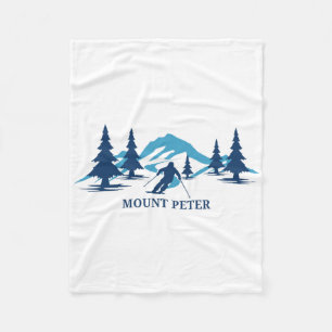 Mount Peter New York Ski Resort Skiing Skier Fleece Blanket