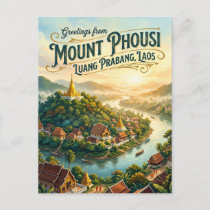 Mount Phousi Laos Postcard