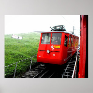 Mount Pilatus cog railway in Switzerland Poster
