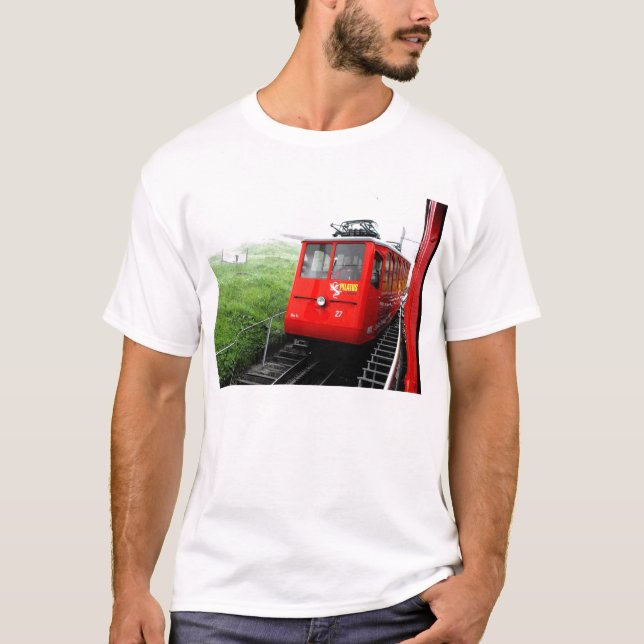 Mount Pilatus cog railway in Switzerland T-Shirt (Front)