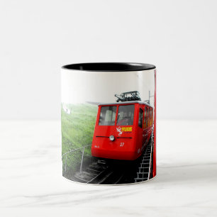 Mount Pilatus cog railway in Switzerland Two-Tone Coffee Mug