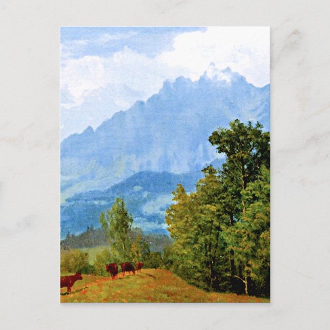 Mount Pilatus, famous artwork by Albert Bierstadt Postcard (Front)