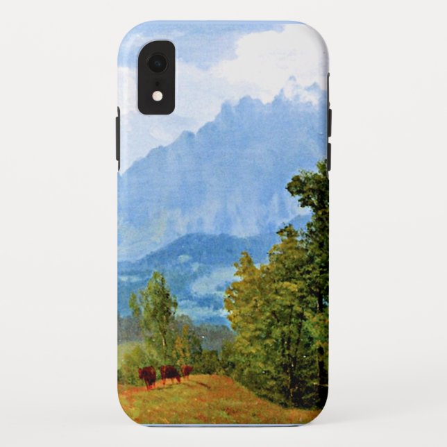 Mount Pilatus, famous painting by Albert Bierstadt Case-Mate iPhone Case (Back)