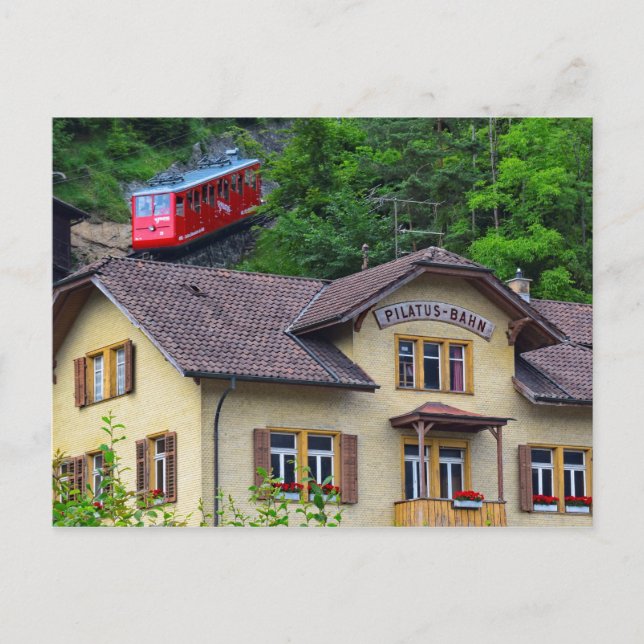 Mount Pilatus, Switzerland Cog Railway Postcard (Front)
