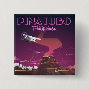 Mount Pinatubo, Philippines 15 Cm Square Badge