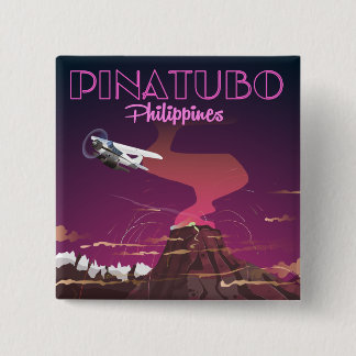 Mount Pinatubo, Philippines 15 Cm Square Badge