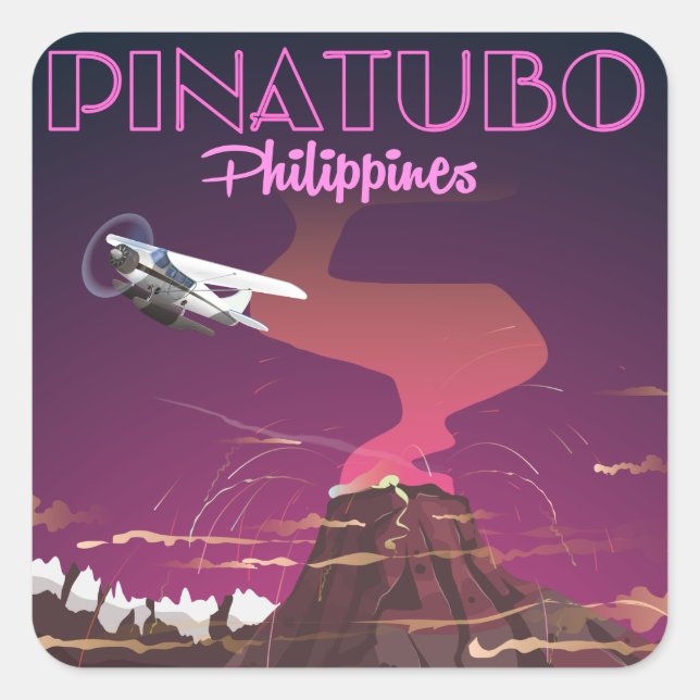 Mount Pinatubo, Philippines Square Sticker (Front)