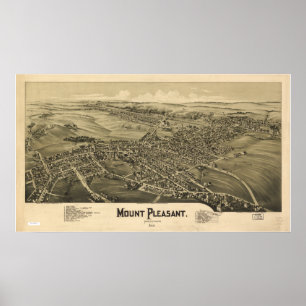 Mount Pleasant Pennsylvania 1900 Antique Panorama Poster