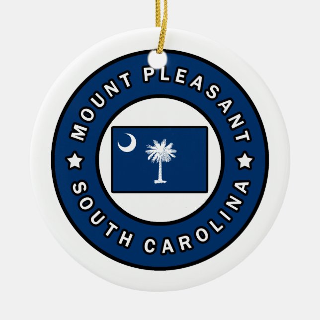 Mount Pleasant South Carolina Ceramic Tree Decoration (Front)