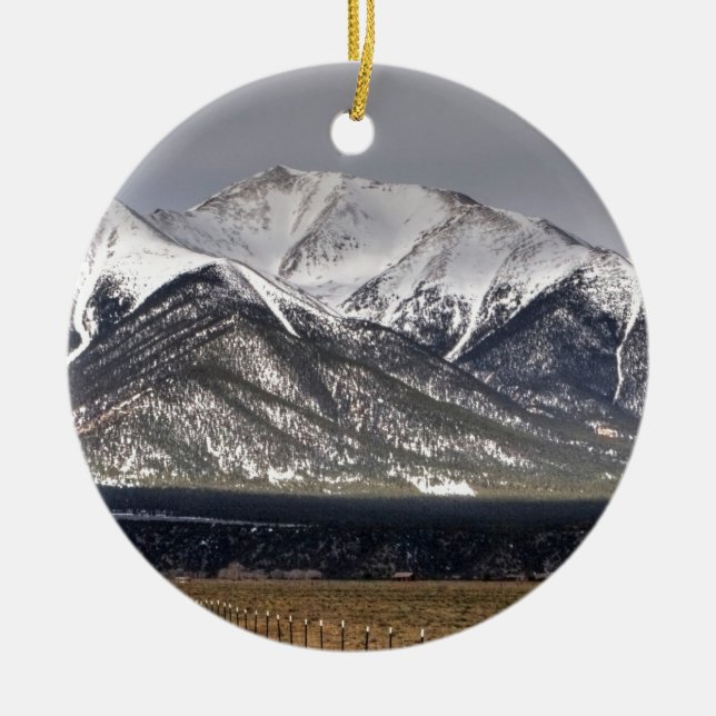 Mount Princeton Ceramic Tree Decoration (Front)