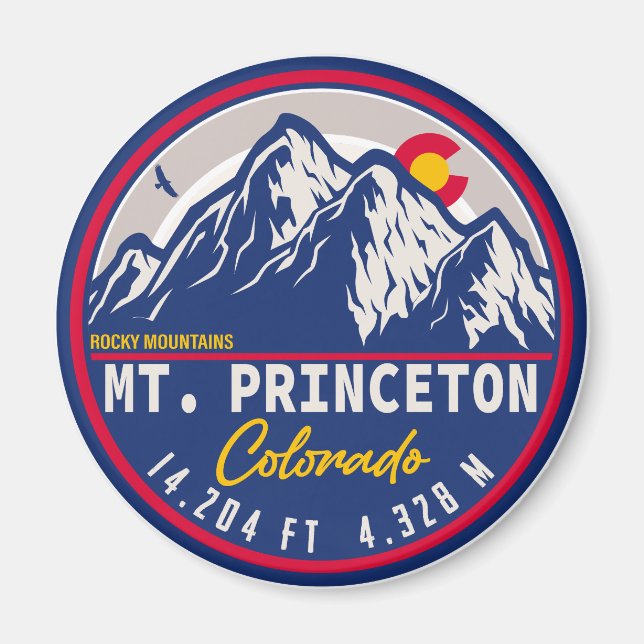 Mount Princeton Colorado - 14ers fourteener hiking Magnet (Front)