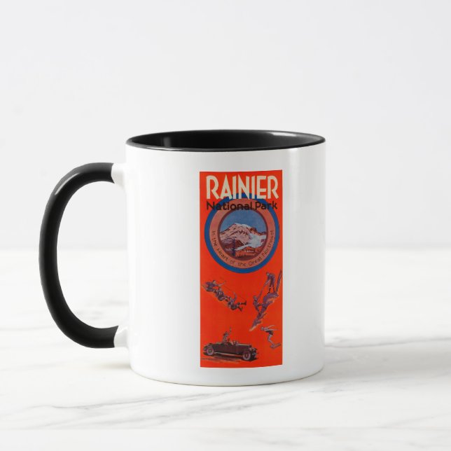 Mount Rainier Advertising Poster 2 Mug (Left)