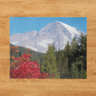 Mount Rainier and Autumn Colours Jigsaw Puzzle