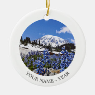 Mount Rainier at Paradise Point Ceramic Tree Decoration