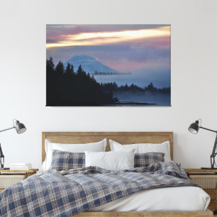 Mount Rainier at Sunrise on Oakland Bay, WA Canvas Print