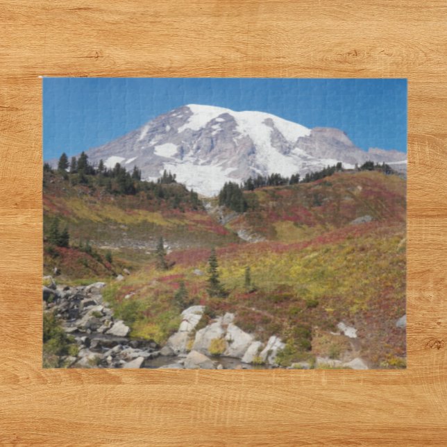 Mount Rainier Autumn Colour Landscape Jigsaw Puzzle (In Situ)