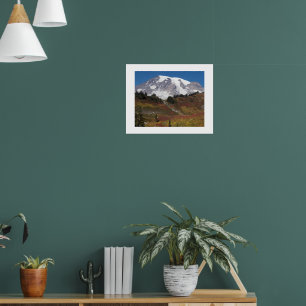 Mount Rainier Autumn Colour Landscape Poster
