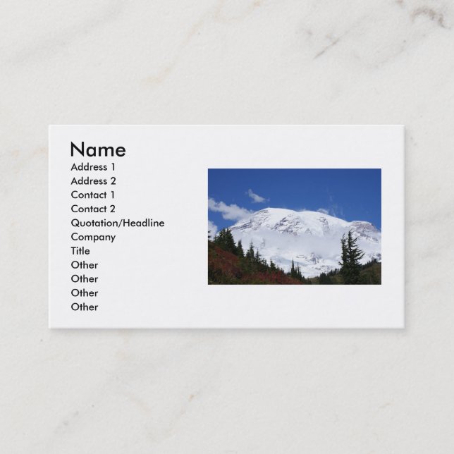 Mount Rainier Business card (Front)