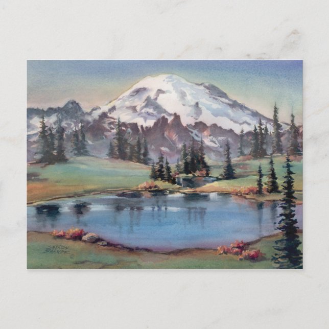 MOUNT RAINIER by SHARON SHARPE Postcard (Front)