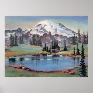 MOUNT RAINIER by SHARON SHARPE Poster