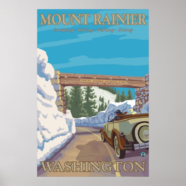 Mount Rainier - Chinook Pass Entrance Poster (Front)