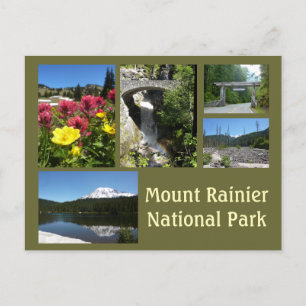 Mount Rainier Collage (Reflection Lake & Falls) Postcard