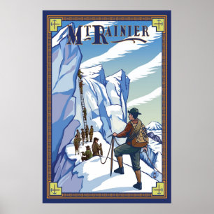 Mount Rainier - Ice Climbing - Travel Poster