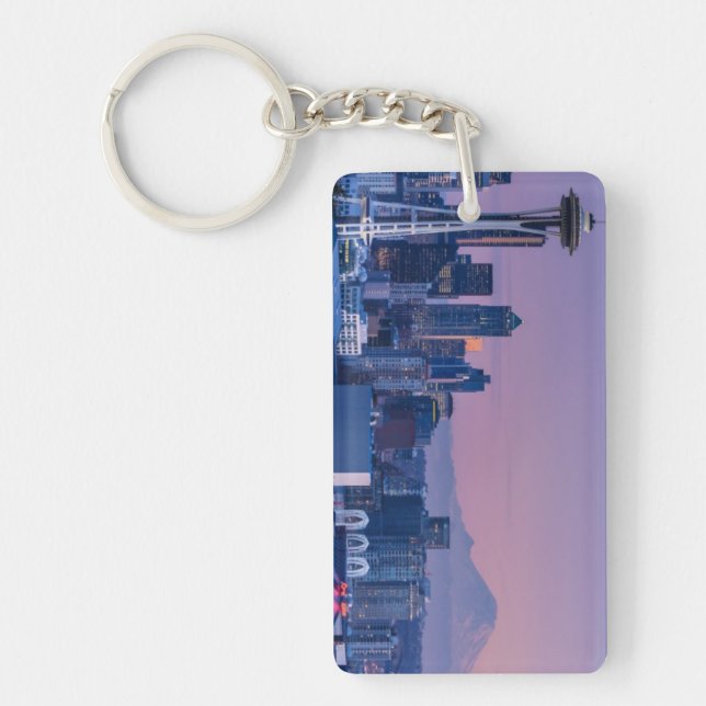 Mount Rainier in the background. Key Ring (Front)