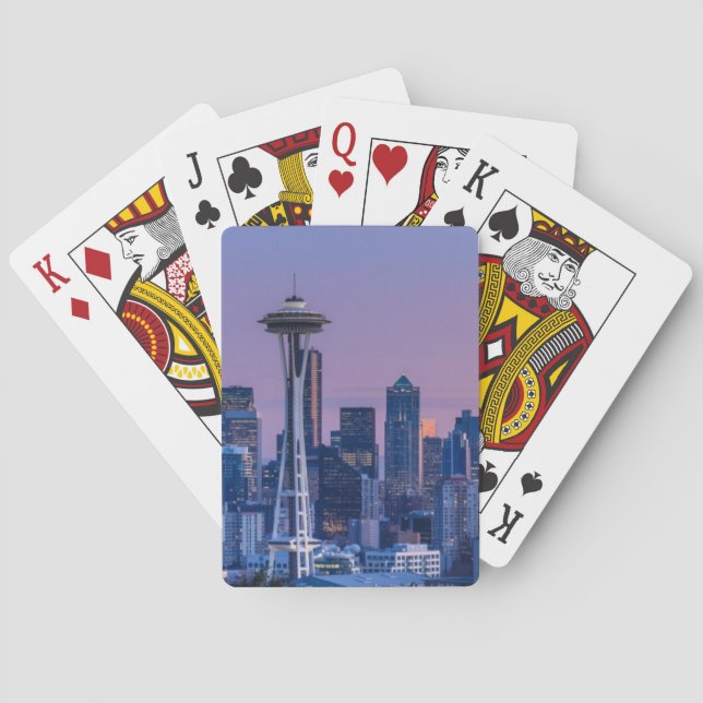 Mount Rainier in the background. Playing Cards (Back)