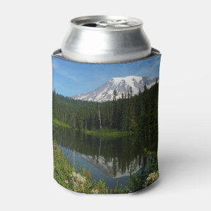 Mount Rainier Lake Reflection Can Cooler