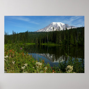 Mount Rainier Lake Reflection Poster