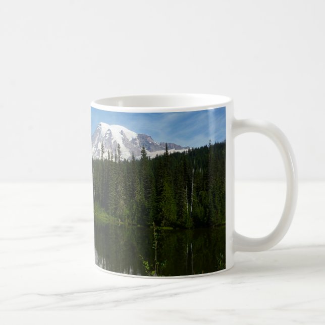 Mount Rainier Lake Reflection with Wildflowers Coffee Mug (Right)