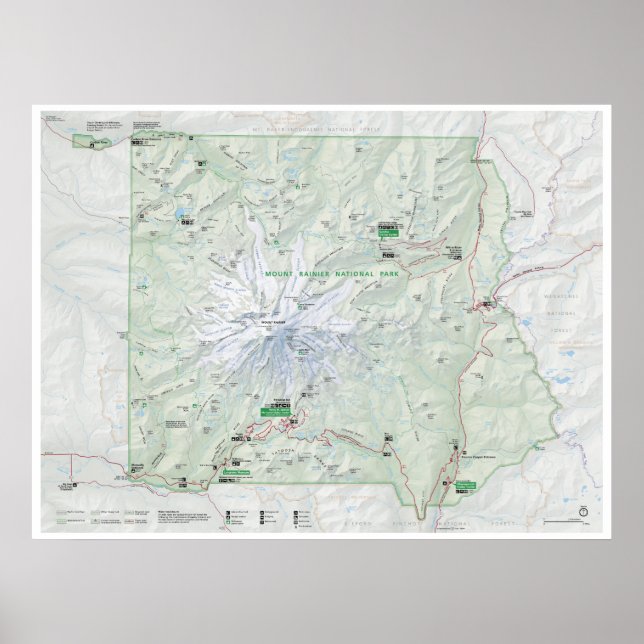 Mount Rainier map poster (Front)