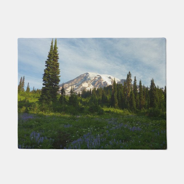 Mount Rainier Morning Light Doormat (Front)