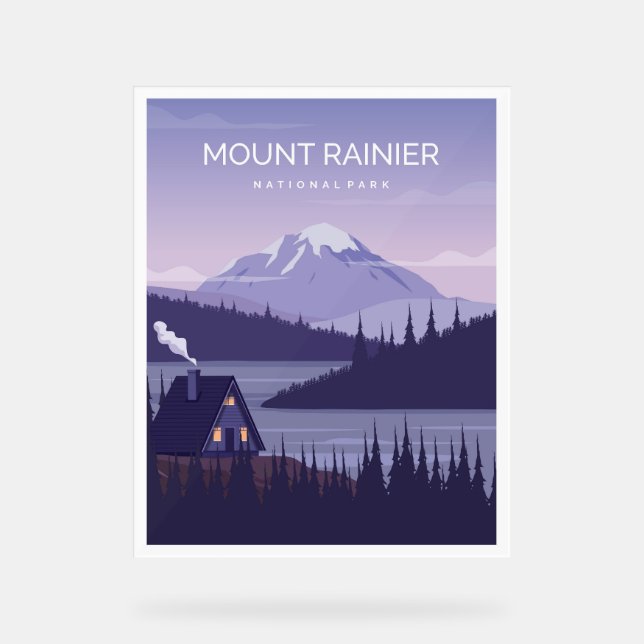 Mount Rainier National Park Acrylic Sign (Front)