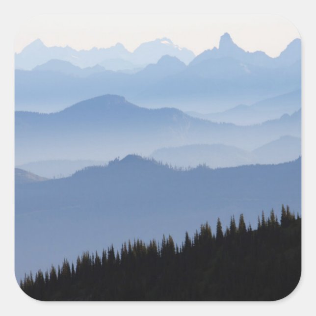 Mount Rainier National Park | Cascade Mountains Square Sticker (Front)