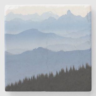 Mount Rainier National Park Cascade Mountains Stone Coaster