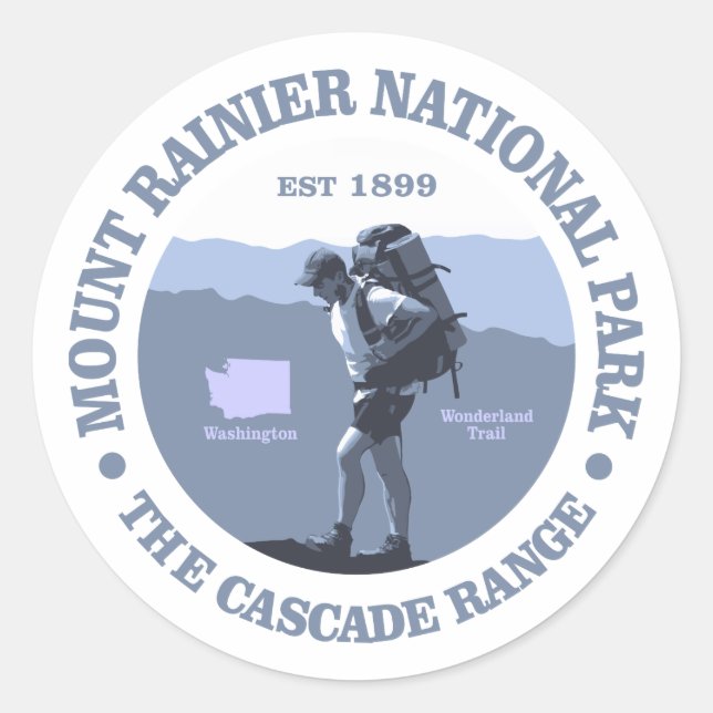 Mount Rainier National Park Classic Round Sticker (Front)
