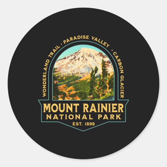 Mount Rainier National Park Classic Round Sticker (Front)