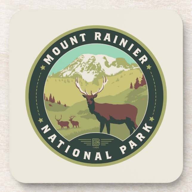 Mount Rainier National Park Coaster (Front)