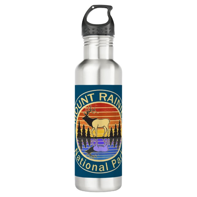Mount Rainier National Park Elk 710 Ml Water Bottle (Front)