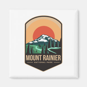Mount rainier national park emblem patch logo magnet