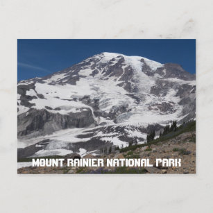 Mount Rainier National Park Glacier Travel Postcard