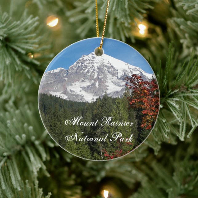 Mount Rainier National Park Holiday Ceramic Tree Decoration (Tree)