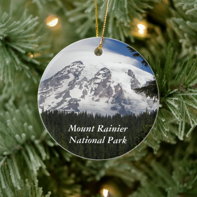 Mount Rainier National Park Holiday Ceramic Tree Decoration (Tree)