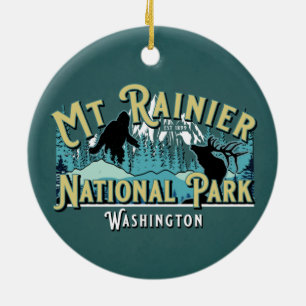 Mount Rainier National Park Holiday Keepsake Ceramic Tree Decoration