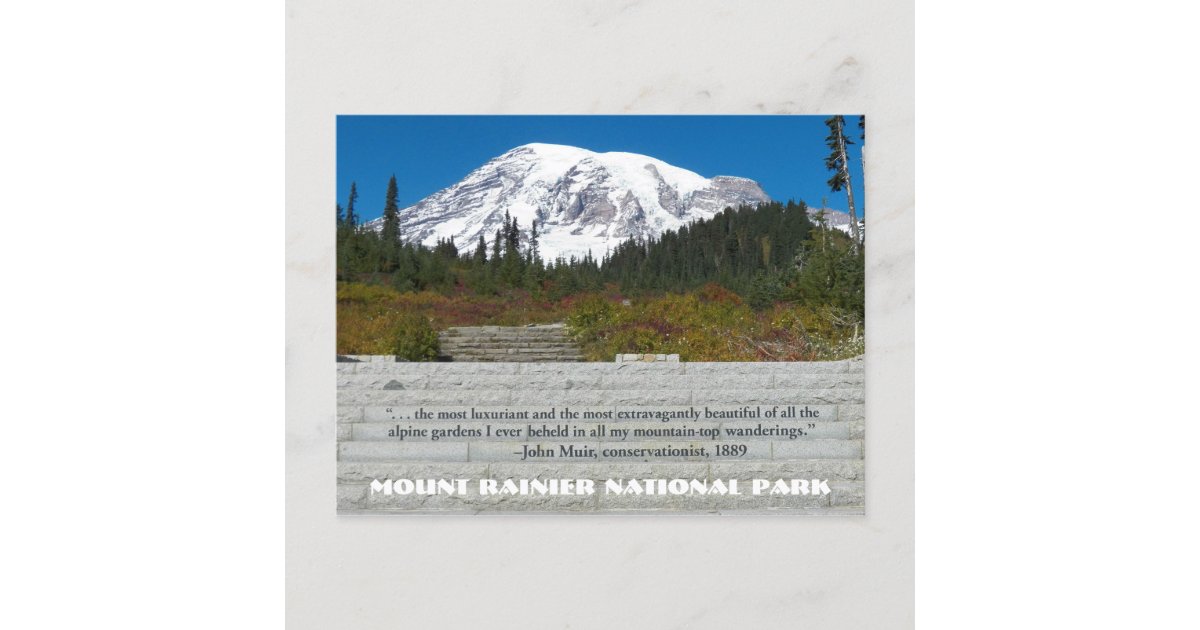 Mount Rainier National Park John Muir Quote Postcard Zazzle